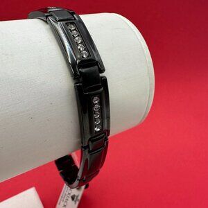 Men’s BlackJack Black Stainless Steel Bracelet w/CZ accents.  NWT.